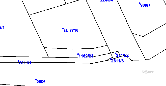 Parcela st. 1162/5 v KÚ Beroun, Katastrální mapa