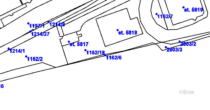 Parcela st. 1162/6 v KÚ Beroun, Katastrální mapa