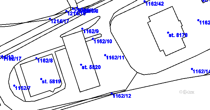 Parcela st. 1162/11 v KÚ Beroun, Katastrální mapa