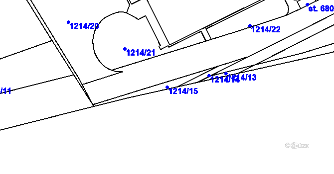 Parcela st. 1214/15 v KÚ Beroun, Katastrální mapa