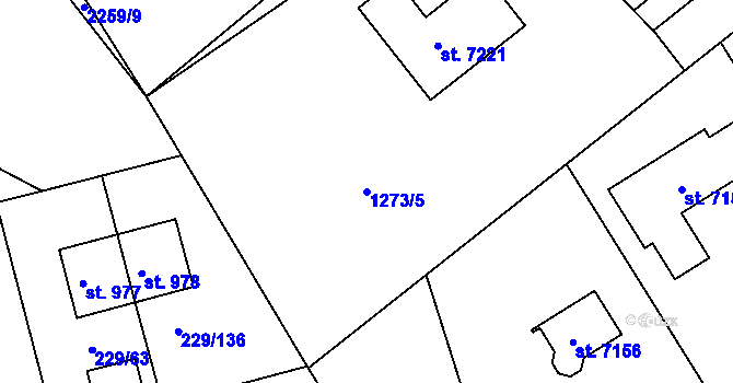 Parcela st. 1273/5 v KÚ Beroun, Katastrální mapa