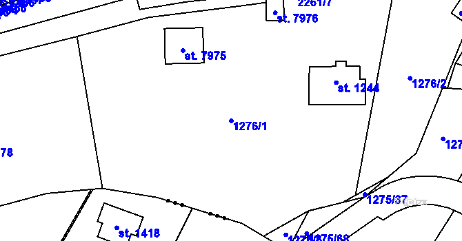 Parcela st. 1276/1 v KÚ Beroun, Katastrální mapa