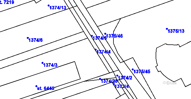 Parcela st. 1374/4 v KÚ Beroun, Katastrální mapa