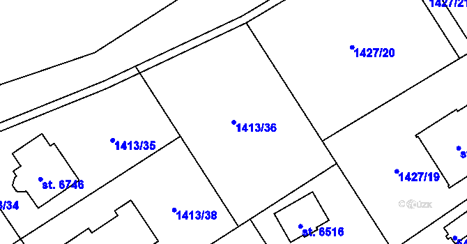 Parcela st. 1413/36 v KÚ Beroun, Katastrální mapa