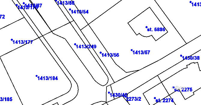 Parcela st. 1413/56 v KÚ Beroun, Katastrální mapa