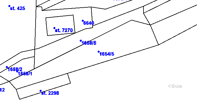 Parcela st. 1654/5 v KÚ Beroun, Katastrální mapa