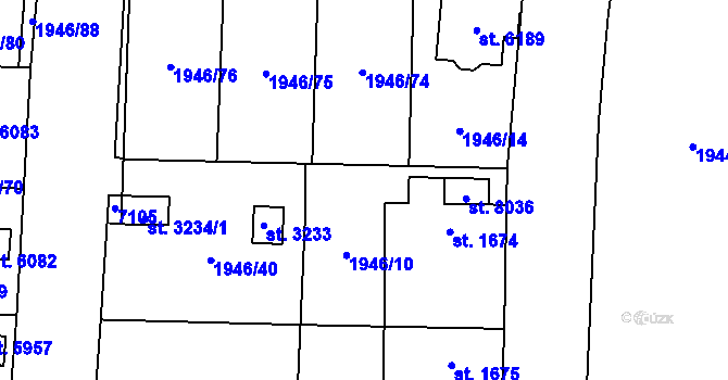 Parcela st. 1946/71 v KÚ Beroun, Katastrální mapa