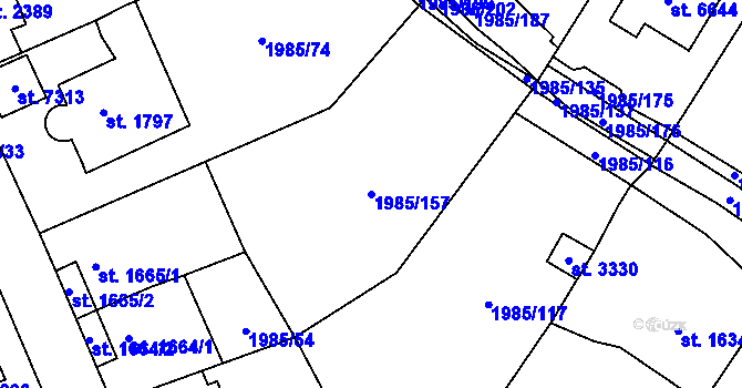 Parcela st. 1985/157 v KÚ Beroun, Katastrální mapa