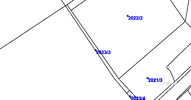 Parcela st. 2023/3 v KÚ Beroun, Katastrální mapa