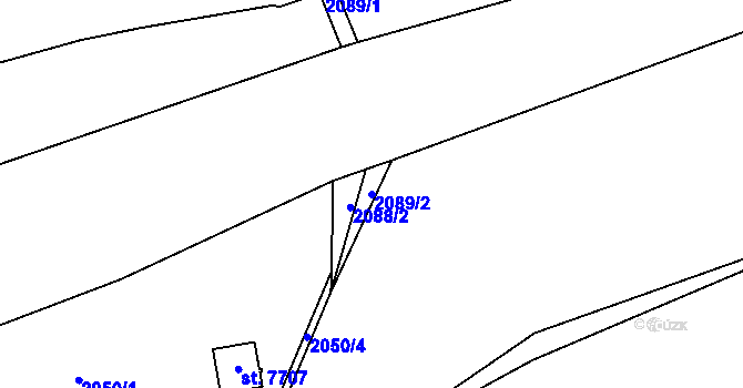 Parcela st. 2089/2 v KÚ Beroun, Katastrální mapa