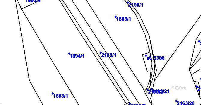Parcela st. 2185/1 v KÚ Beroun, Katastrální mapa