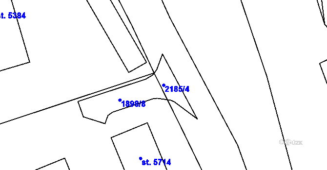 Parcela st. 2185/4 v KÚ Beroun, Katastrální mapa