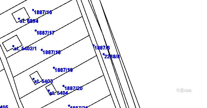 Parcela st. 2288/8 v KÚ Beroun, Katastrální mapa