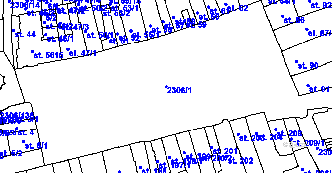 Parcela st. 2306/1 v KÚ Beroun, Katastrální mapa