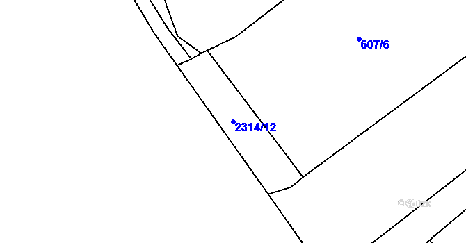 Parcela st. 2314/12 v KÚ Beroun, Katastrální mapa