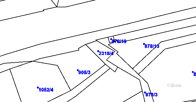 Parcela st. 2318/4 v KÚ Beroun, Katastrální mapa