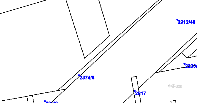 Parcela st. 2374/2 v KÚ Beroun, Katastrální mapa