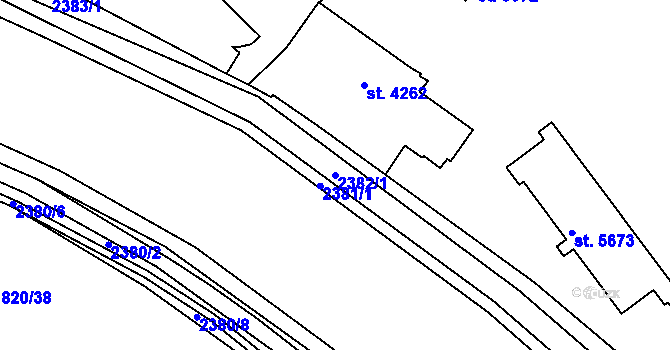 Parcela st. 2382/1 v KÚ Beroun, Katastrální mapa