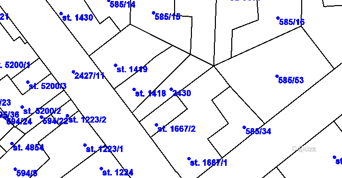 Parcela st. 2430 v KÚ Beroun, Katastrální mapa