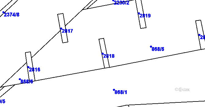 Parcela st. 2818 v KÚ Beroun, Katastrální mapa