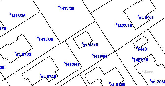 Parcela st. 6516 v KÚ Beroun, Katastrální mapa