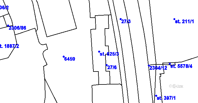 Parcela st. 625/3 v KÚ Beroun, Katastrální mapa
