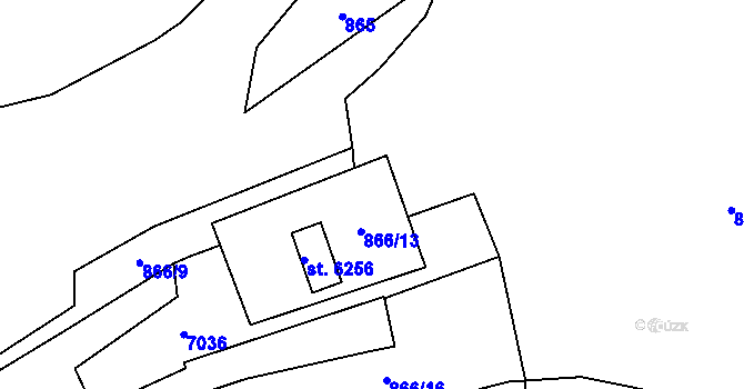 Parcela st. 866/15 v KÚ Beroun, Katastrální mapa