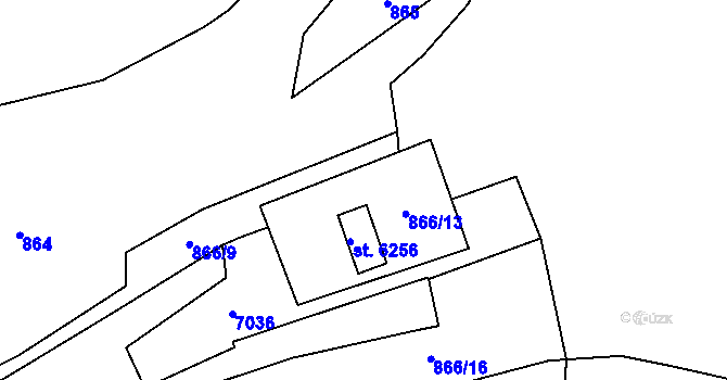Parcela st. 866/14 v KÚ Beroun, Katastrální mapa