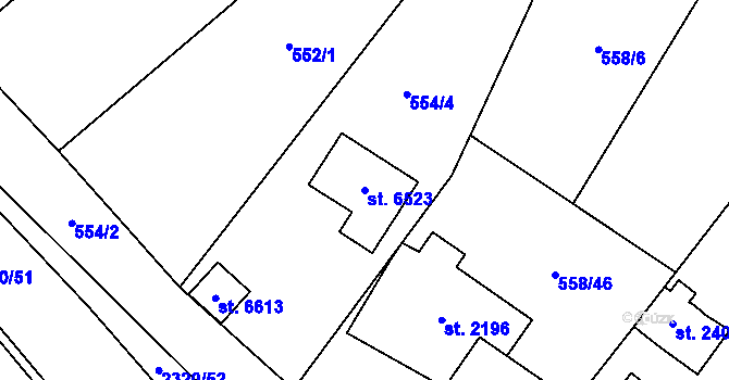 Parcela st. 6523 v KÚ Beroun, Katastrální mapa
