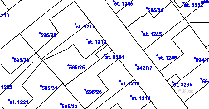 Parcela st. 6514 v KÚ Beroun, Katastrální mapa
