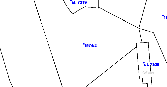 Parcela st. 1974/2 v KÚ Beroun, Katastrální mapa