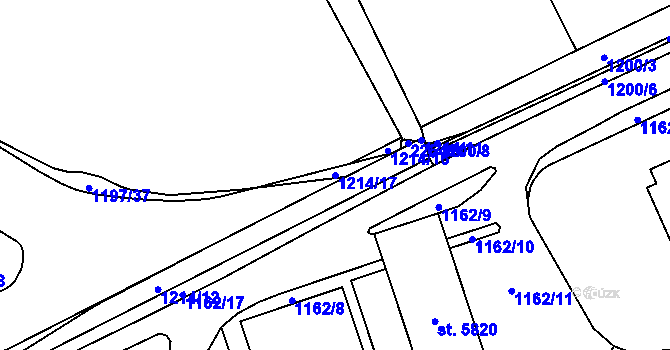 Parcela st. 1214/17 v KÚ Beroun, Katastrální mapa