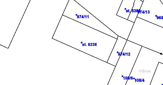 Parcela st. 6238 v KÚ Beroun, Katastrální mapa