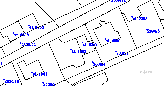 Parcela st. 6258 v KÚ Beroun, Katastrální mapa