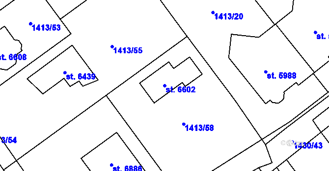 Parcela st. 6602 v KÚ Beroun, Katastrální mapa