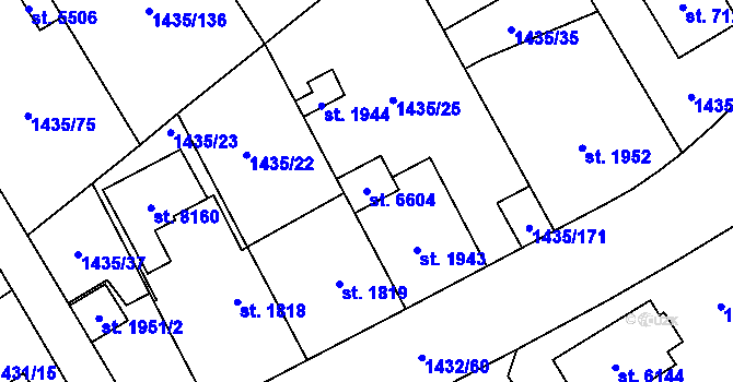 Parcela st. 6604 v KÚ Beroun, Katastrální mapa