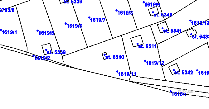 Parcela st. 6510 v KÚ Beroun, Katastrální mapa