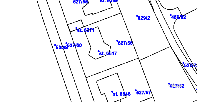 Parcela st. 6617 v KÚ Beroun, Katastrální mapa