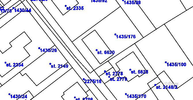 Parcela st. 6620 v KÚ Beroun, Katastrální mapa