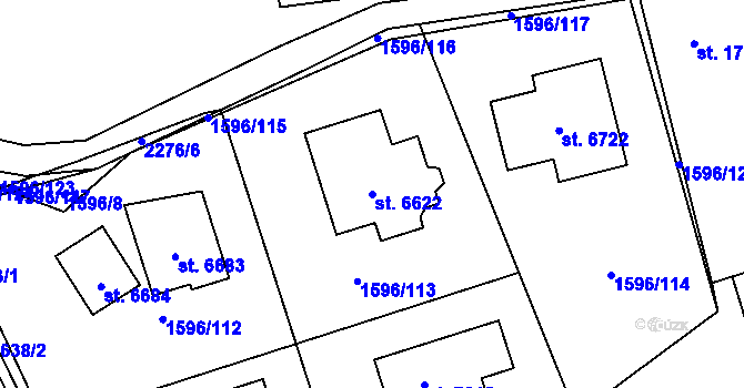 Parcela st. 6622 v KÚ Beroun, Katastrální mapa