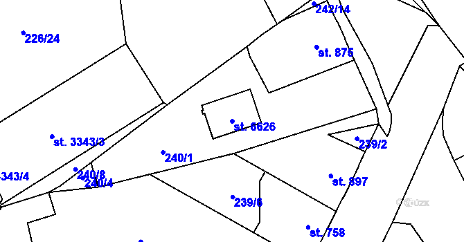 Parcela st. 6626 v KÚ Beroun, Katastrální mapa