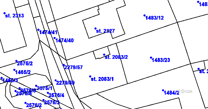 Parcela st. 2083/2 v KÚ Beroun, Katastrální mapa