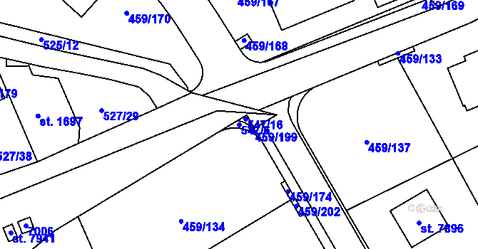 Parcela st. 547/6 v KÚ Beroun, Katastrální mapa