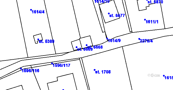 Parcela st. 6668 v KÚ Beroun, Katastrální mapa