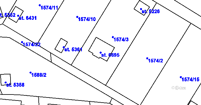 Parcela st. 6695 v KÚ Beroun, Katastrální mapa