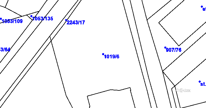 Parcela st. 1019/6 v KÚ Beroun, Katastrální mapa