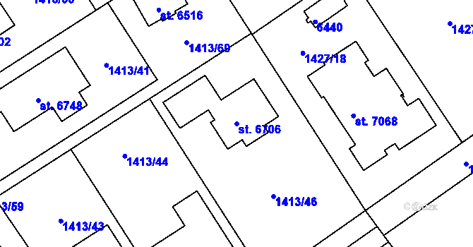 Parcela st. 6706 v KÚ Beroun, Katastrální mapa
