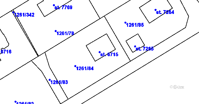 Parcela st. 6715 v KÚ Beroun, Katastrální mapa
