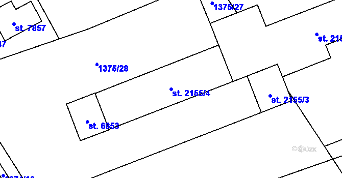 Parcela st. 2155/4 v KÚ Beroun, Katastrální mapa