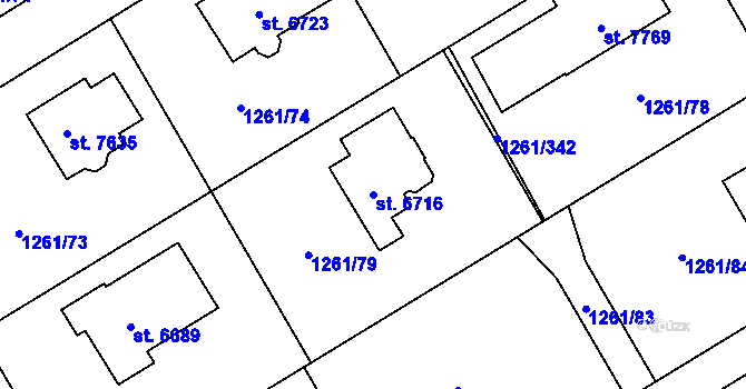 Parcela st. 6716 v KÚ Beroun, Katastrální mapa